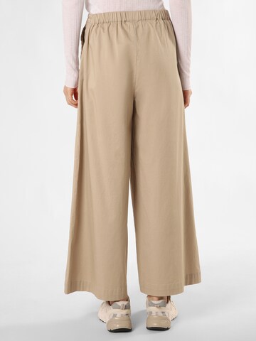 Marie Lund Wide leg Pleat-front trousers in Beige