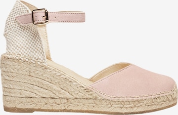 Alhamas - Sandalias con hebilla 'Alpargata Cuña 7 cm' en rosa: frente
