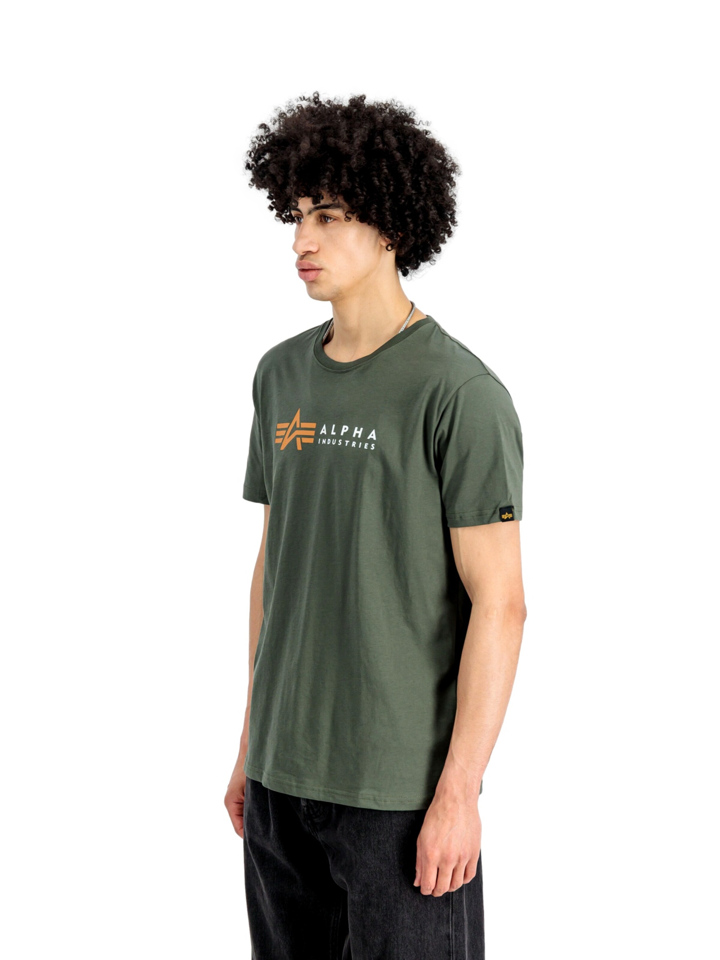 T-Shirt ALPHA INDUSTRIES en vert : devant