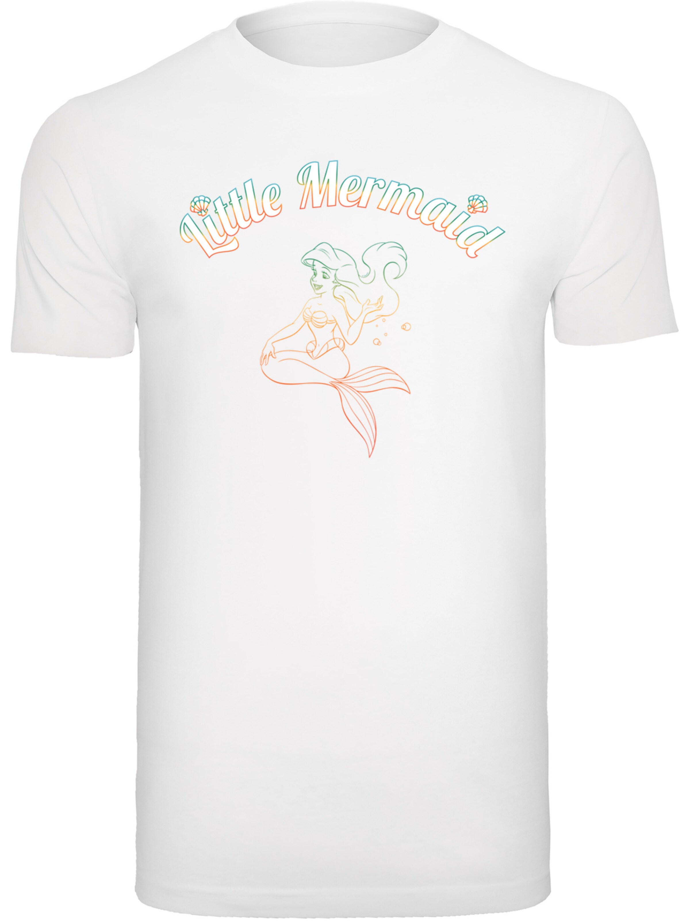 T-Shirt 'Disney The Little Mermaid' F4NT4STIC en blanc : devant