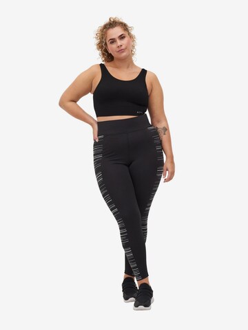 Active by Zizzi Skinny Workout Pants 'Atracy' in Black