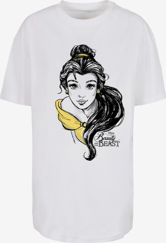 Maglietta 'Disney Belle Sketch' di F4NT4STIC in bianco: frontale