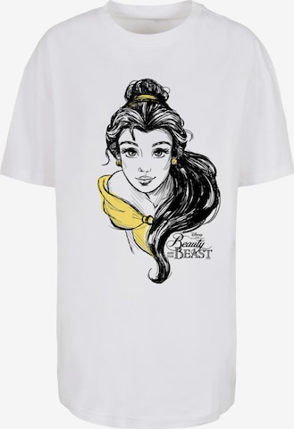 F4NT4STIC T-Shirt 'Disney Belle Sketch' in Weiß: predná strana