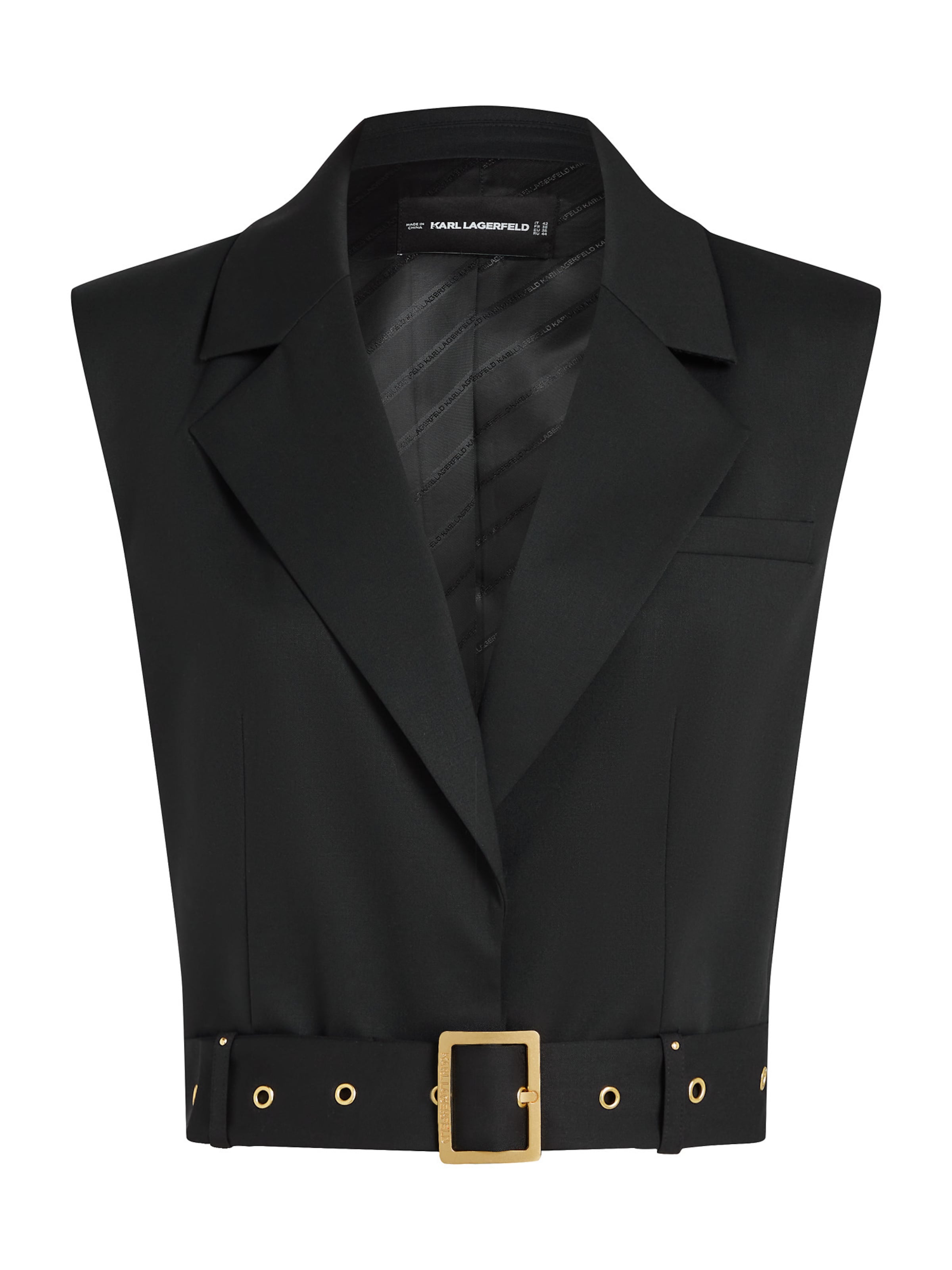 Gilet de costume 'DNA' Karl Lagerfeld en noir : devant