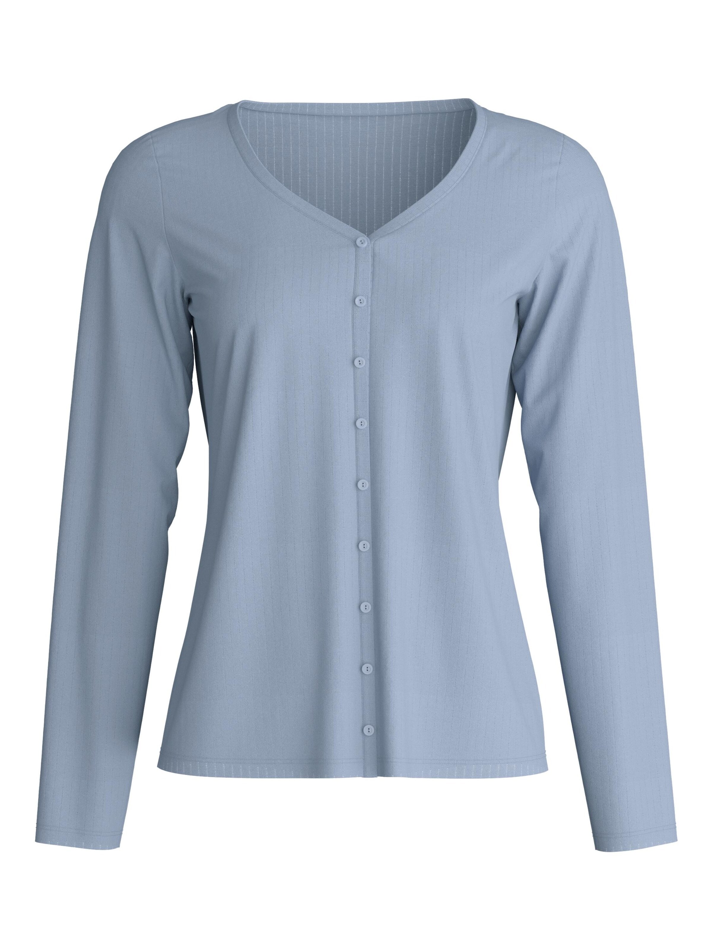 CALIDA Schlafshirt 'Etude Ajours'‌‌‌‌ in Blau: Vorderseite