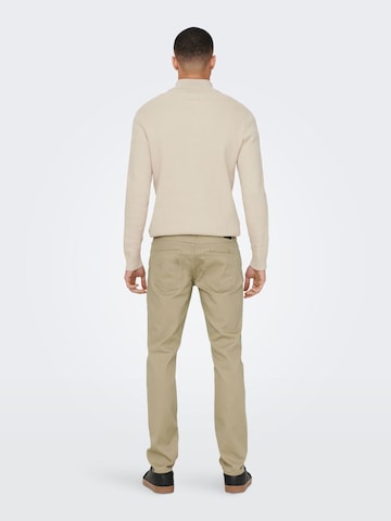 Regular Pantalon 'Loom' Only & Sons en beige