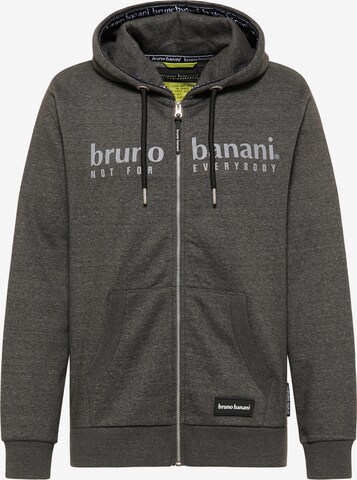 BRUNO BANANI Zip-Up Hoodie 'Albert' in Grey: front