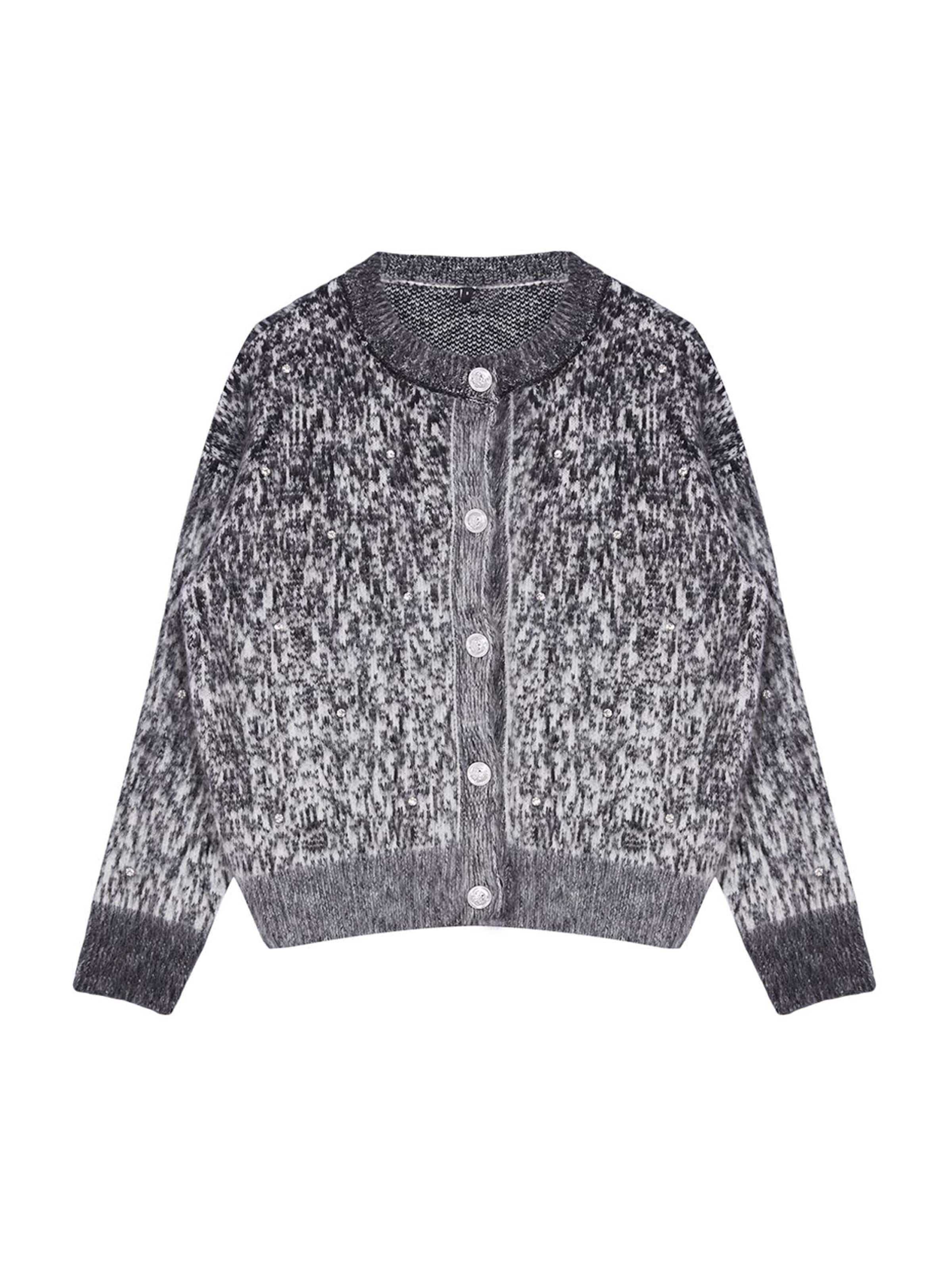 Geacă tricotată de la Trendyol pe gri: față