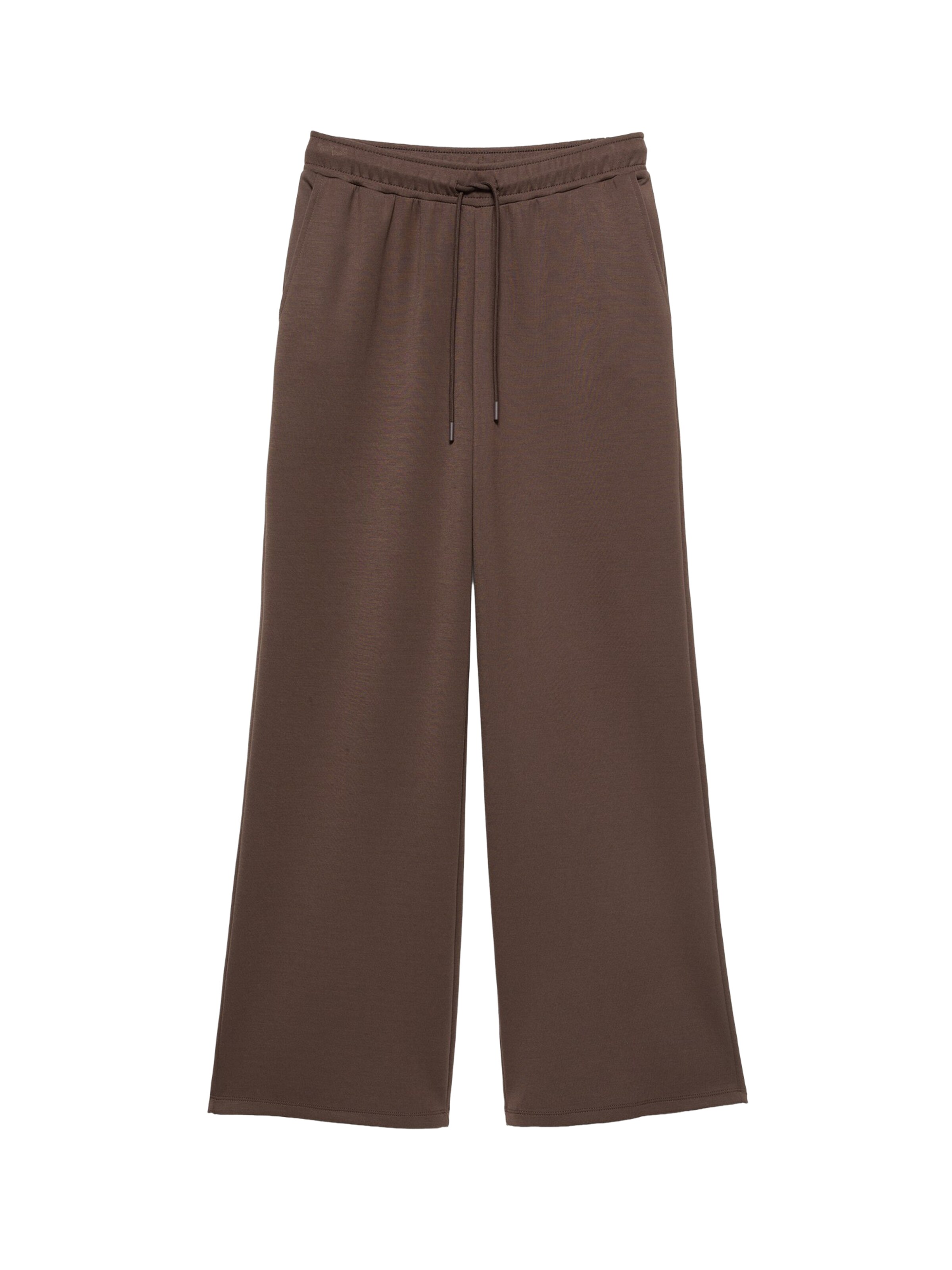 Wide Leg Pantalon Pull&Bear en marron : devant