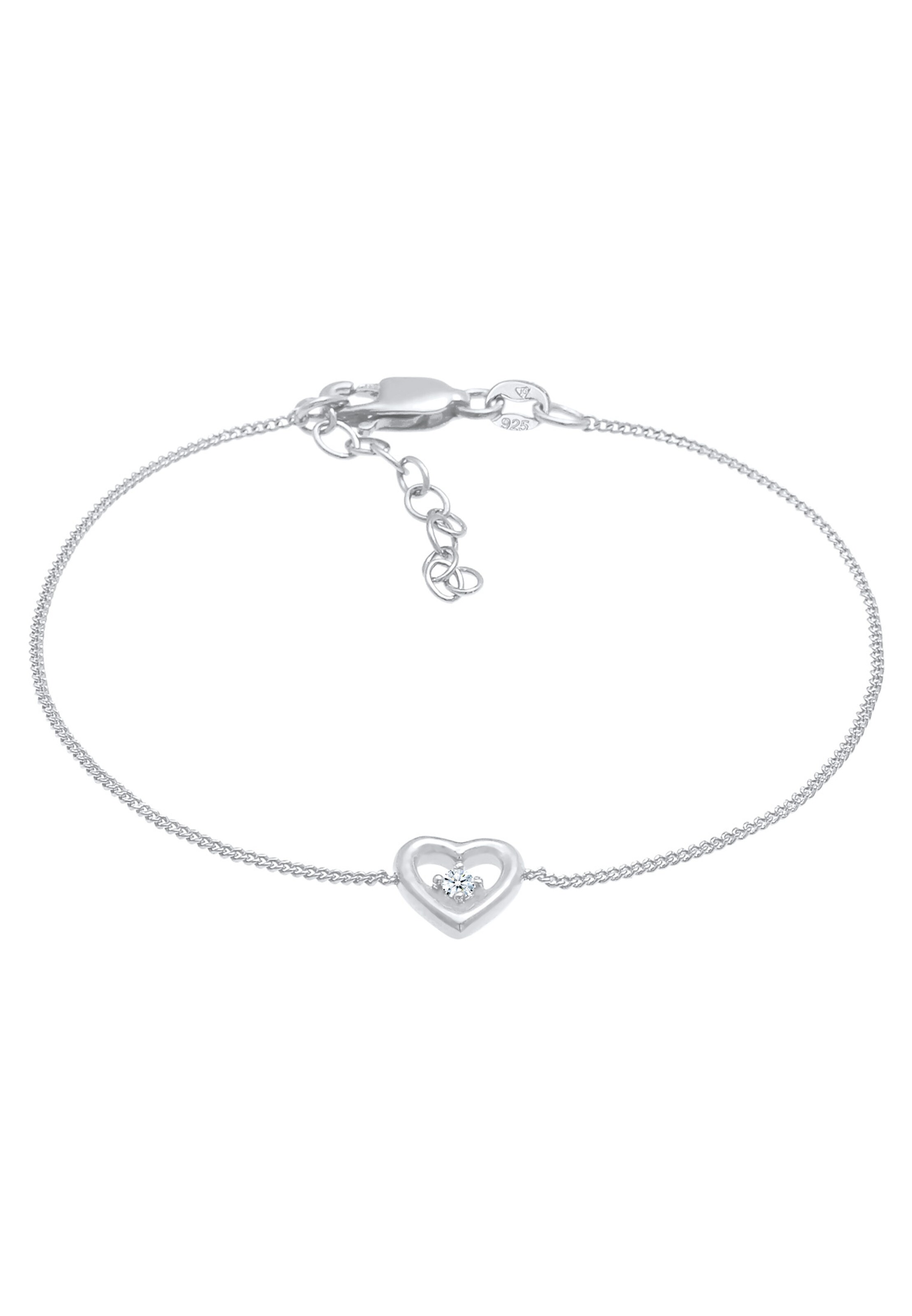 Elli DIAMONDS Armband Herz in Silber: Vorderseite