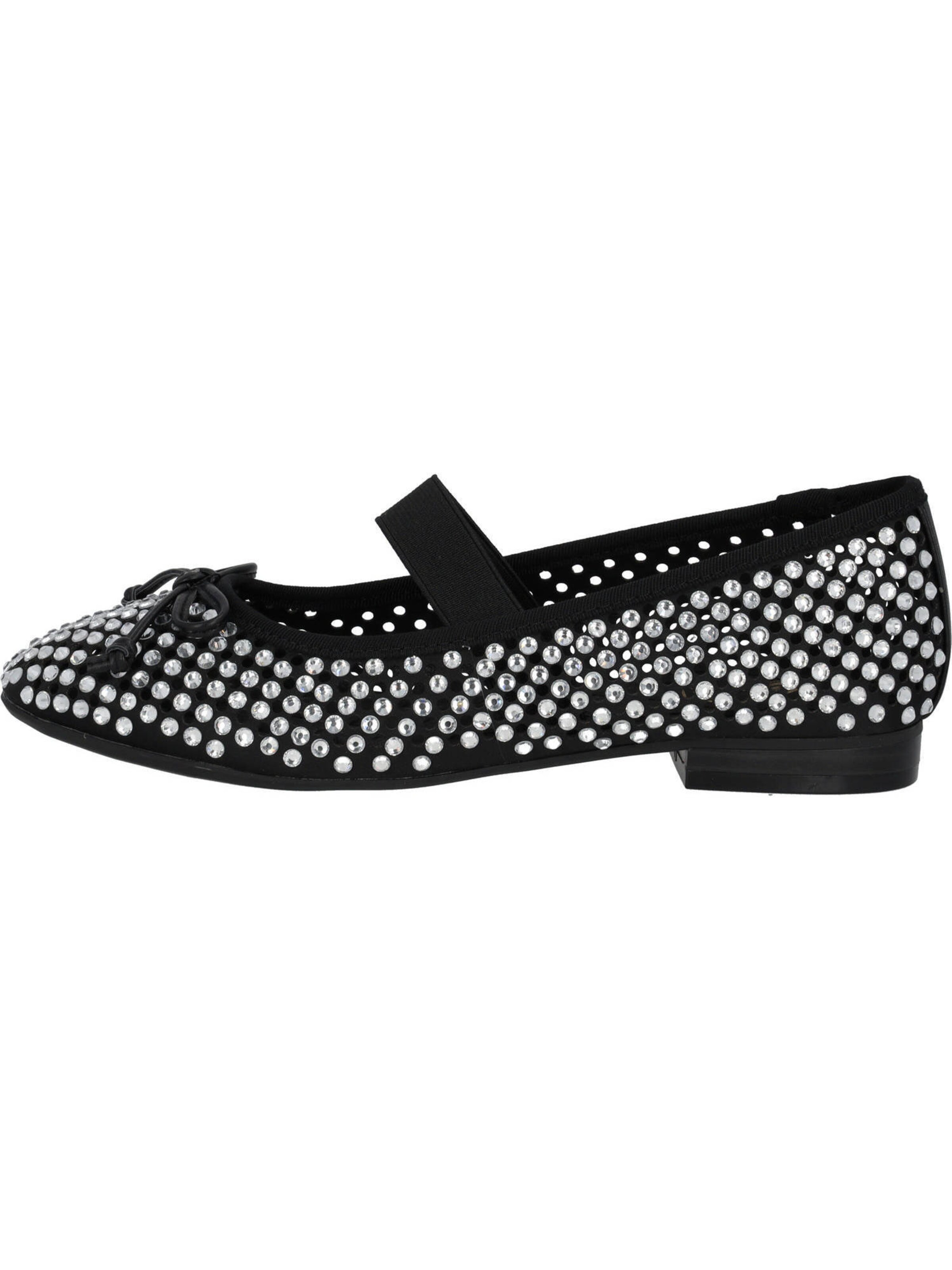 Ballerines LA STRADA en noir : devant