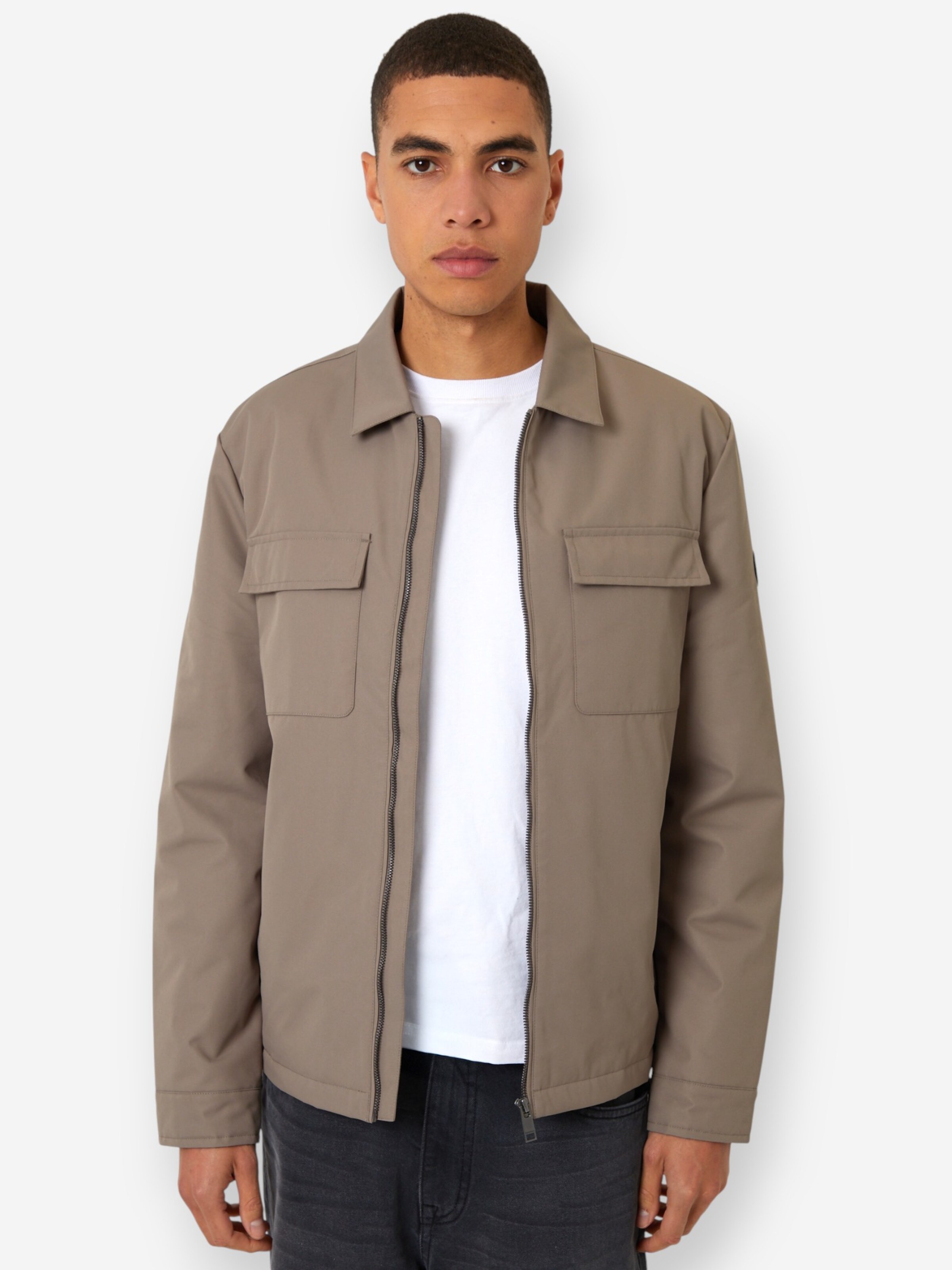 Threadbare Freizeitjacke 'Hitchin' in Beige: Vorderseite