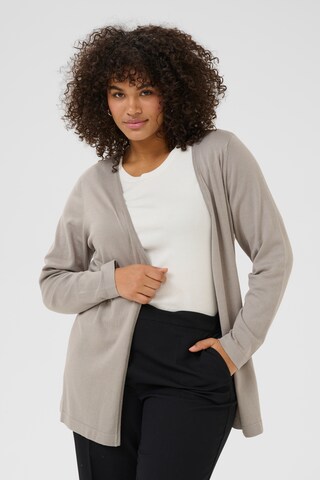 KAFFE CURVE Knit cardigan 'KA Farsia' in Grey: front