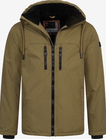 Alessandro Salvarini Winter Jacket in Green: front