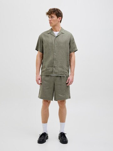 JACK & JONES Wide Leg Shorts 'JPSTBill JJLawrence' in Grün