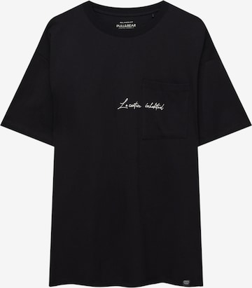 Tricou de la Pull&Bear pe negru: față