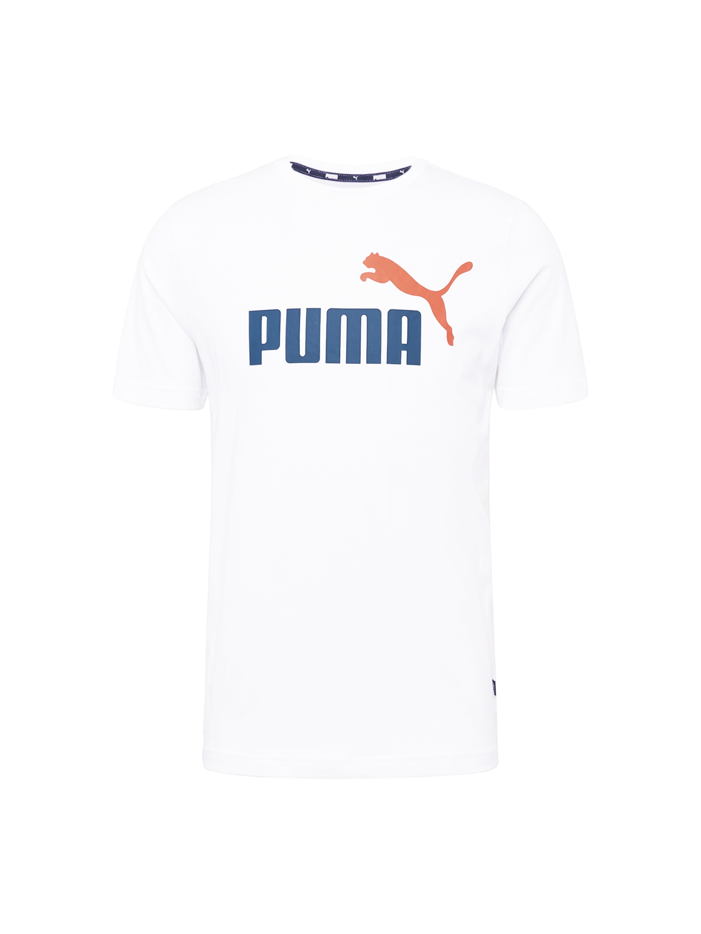 balta PUMA Sportiniai marškinėliai 'ESS+': priekis
