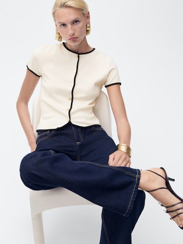 MANGO Gebreid vest 'PORTBI' in Beige