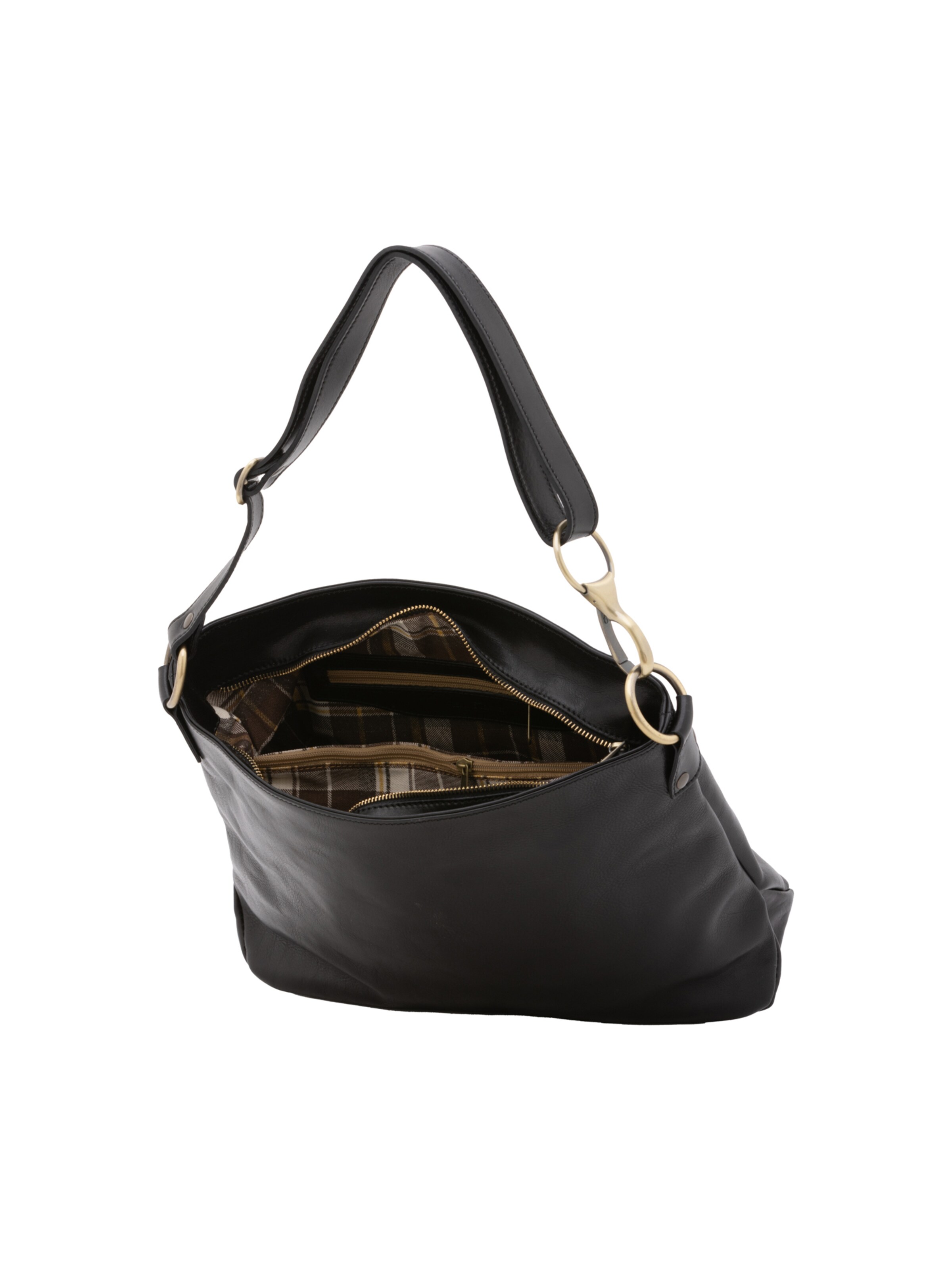 Borsa a spalla 'Borsa a Spalla Donna Pelle Vacchetta - Tracolla Regolabile e Zip' di I Fratelli in nero