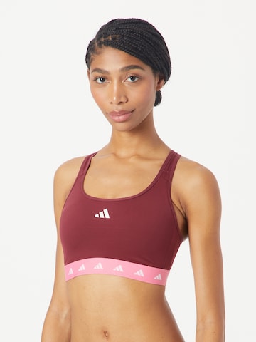 ADIDAS PERFORMANCE Bralette Sports Bra 'Powerreact' in Red: front