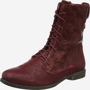 THINK! Lace-Up Ankle Boots in Red: front