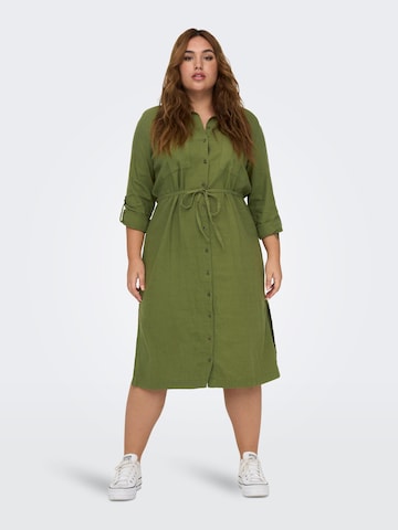 ONLY Carmakoma Košilové šaty 'Caro' – zelená: přední strana