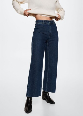 Wide leg Jeans 'Catherin' de la MANGO pe albastru: față