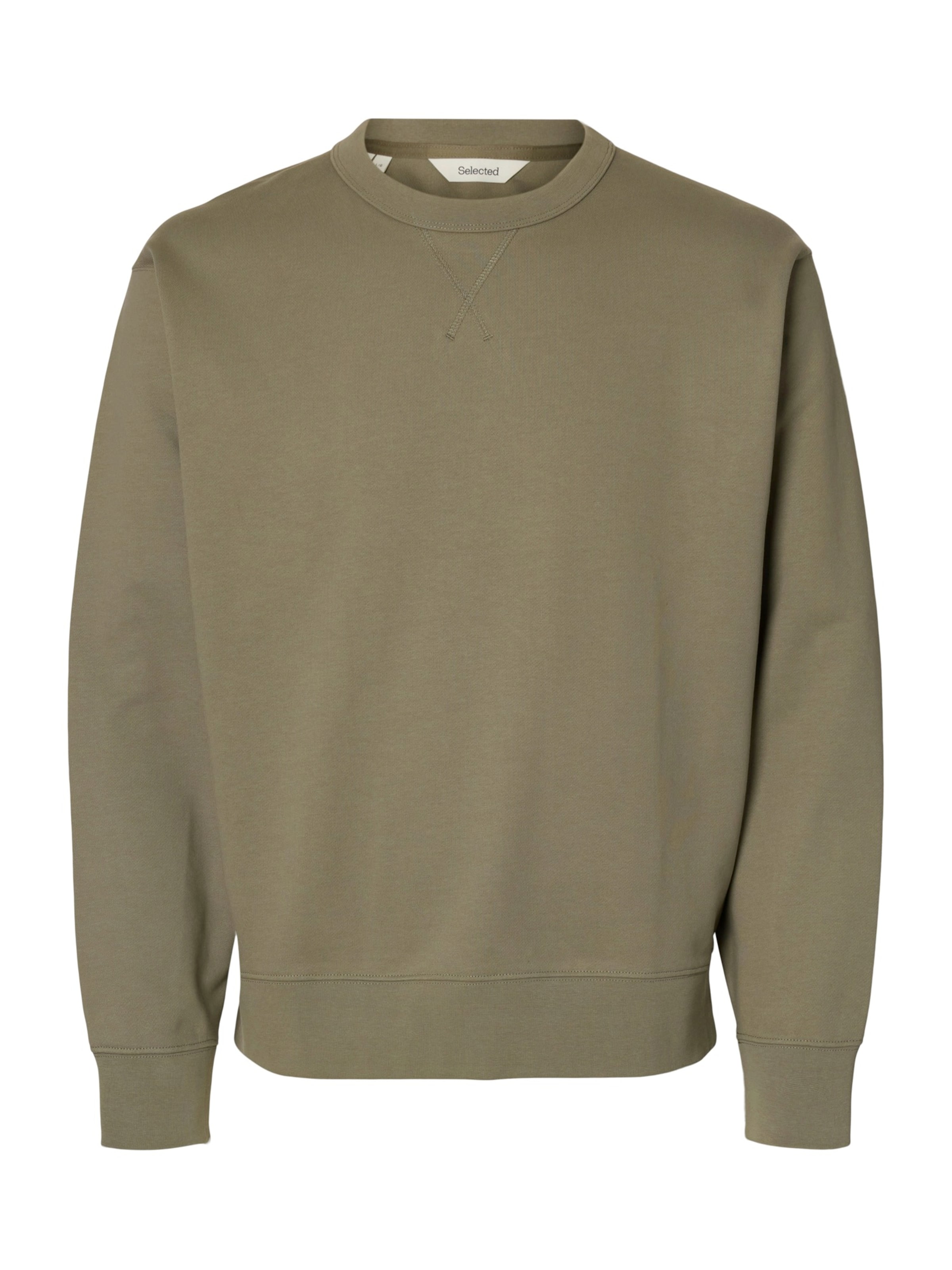 Felpa 'SLHLUKE' di SELECTED in grigio: frontale