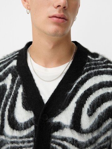 Bershka Knit cardigan in Black
