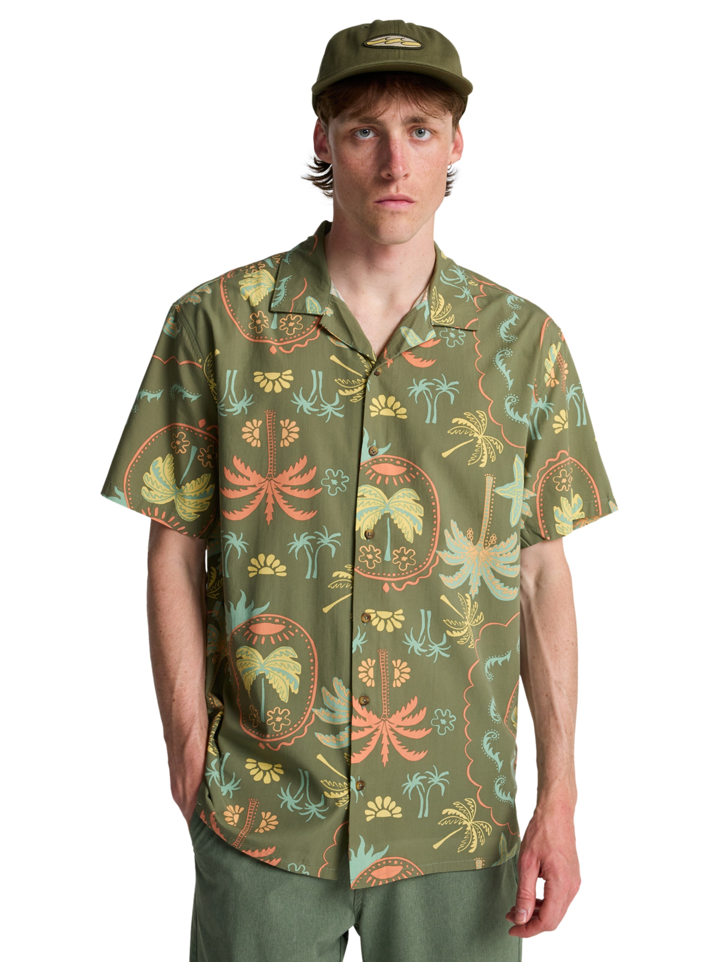 BILLABONG Comfort fit Button Up Shirt 'Vacay' in Green: front
