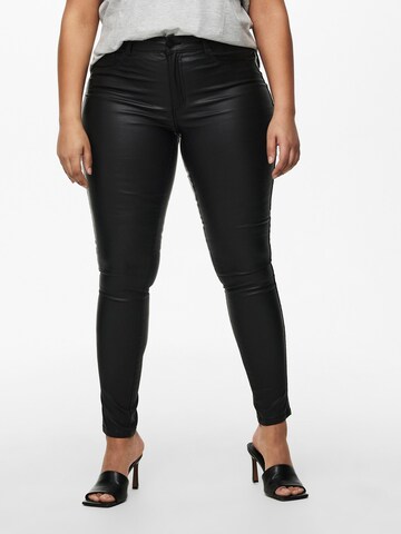 ONLY Carmakoma Skinny Leggings 'Punk' in Zwart: voorkant