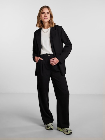 PIECES Wide leg Pleat-front trousers in Black