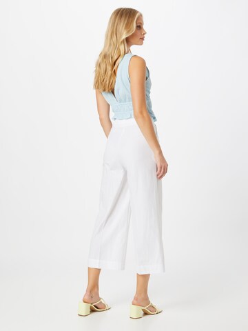 Sisley Широка кройка Панталон с ръб в бяло