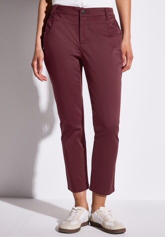 STREET ONE Slimfit Hose in Rot: Vorderseite