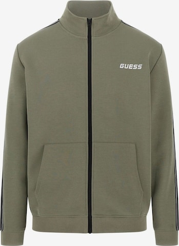GUESS Sportsweatjacke 'Mickey' in Grün: Vorderseite
