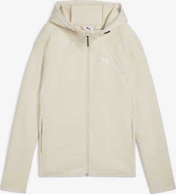 Veste de survêtement 'EvoStripe' PUMA en beige : devant