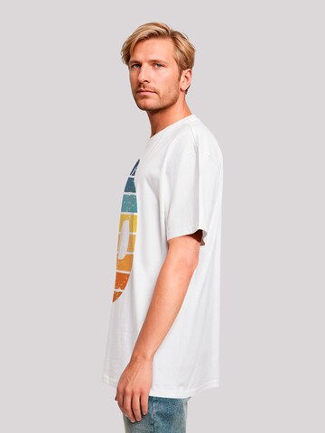 T-Shirt 'Alien Sonnenuntergang Retro' F4NT4STIC en blanc