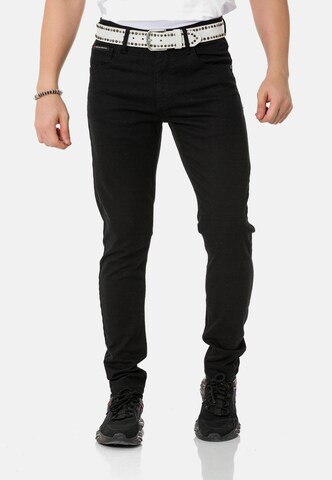 CIPO & BAXX Regular Jeans in Zwart: voorkant