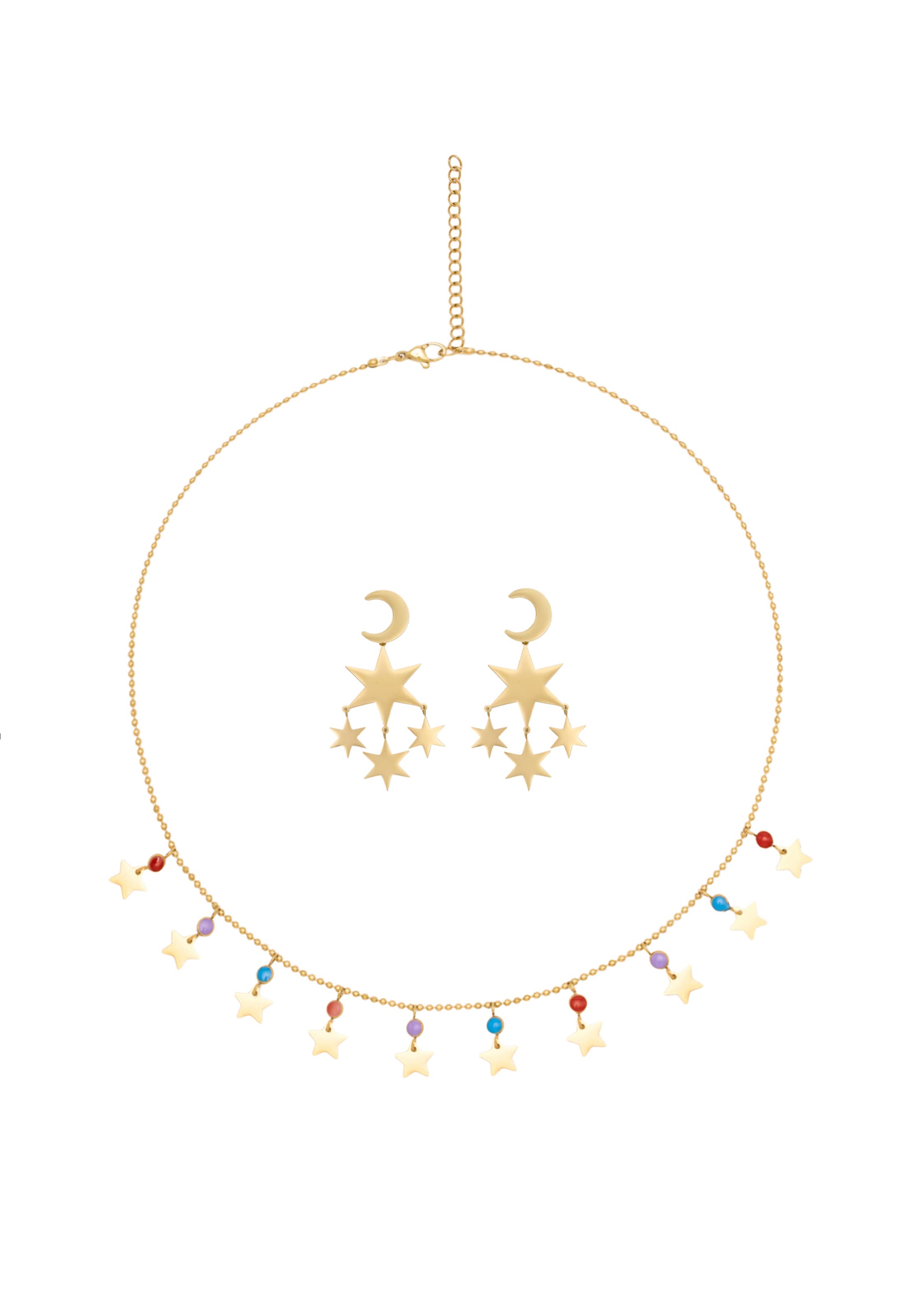 MYMO - Conjunto de joyería en oro: frente
