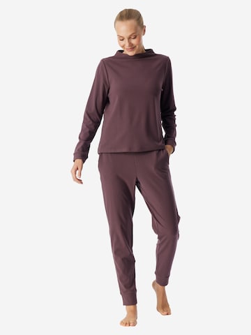 SCHIESSER Pyjama 'Selected Premium Warming' in Bruin