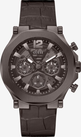 Orologio analogico 'Edge' di GUESS in marrone: frontale