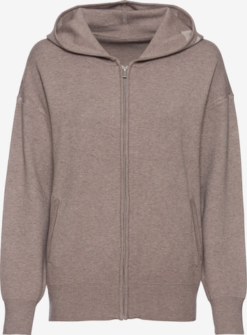 Elbsand - Sudadera con cremallera en marrón: frente