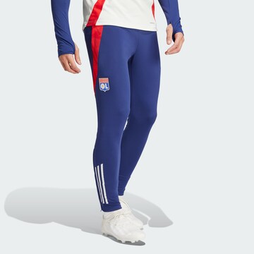 Coupe slim Pantalon de sport 'Olympique Lyonnais Tiro 24' ADIDAS PERFORMANCE en bleu
