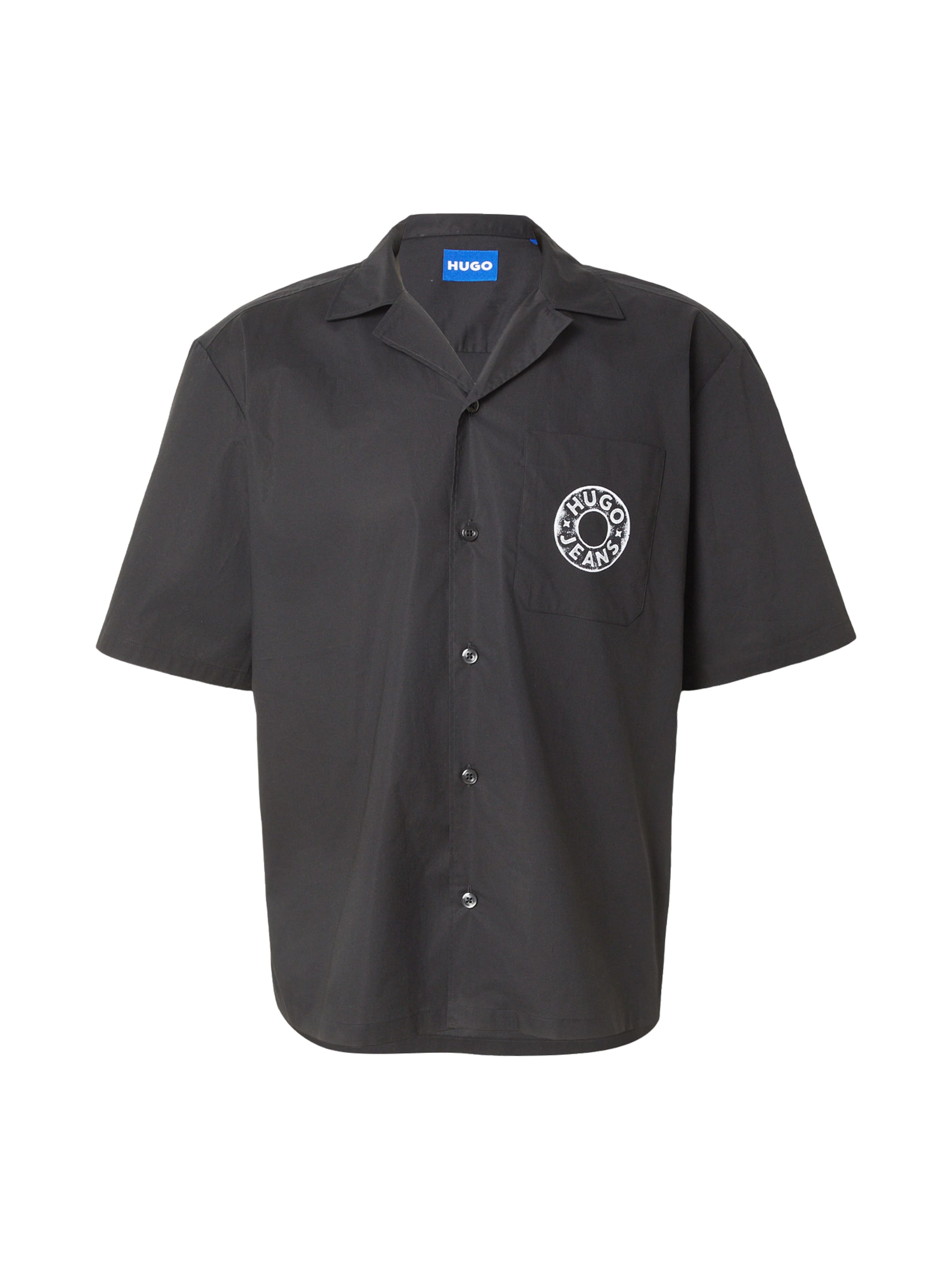 Regular fit Camicia 'Eligino' di HUGO in nero: frontale