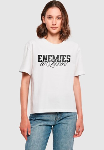 Miss Tee Shirt 'Enemies To Lovers' in Weiß: Vorderseite