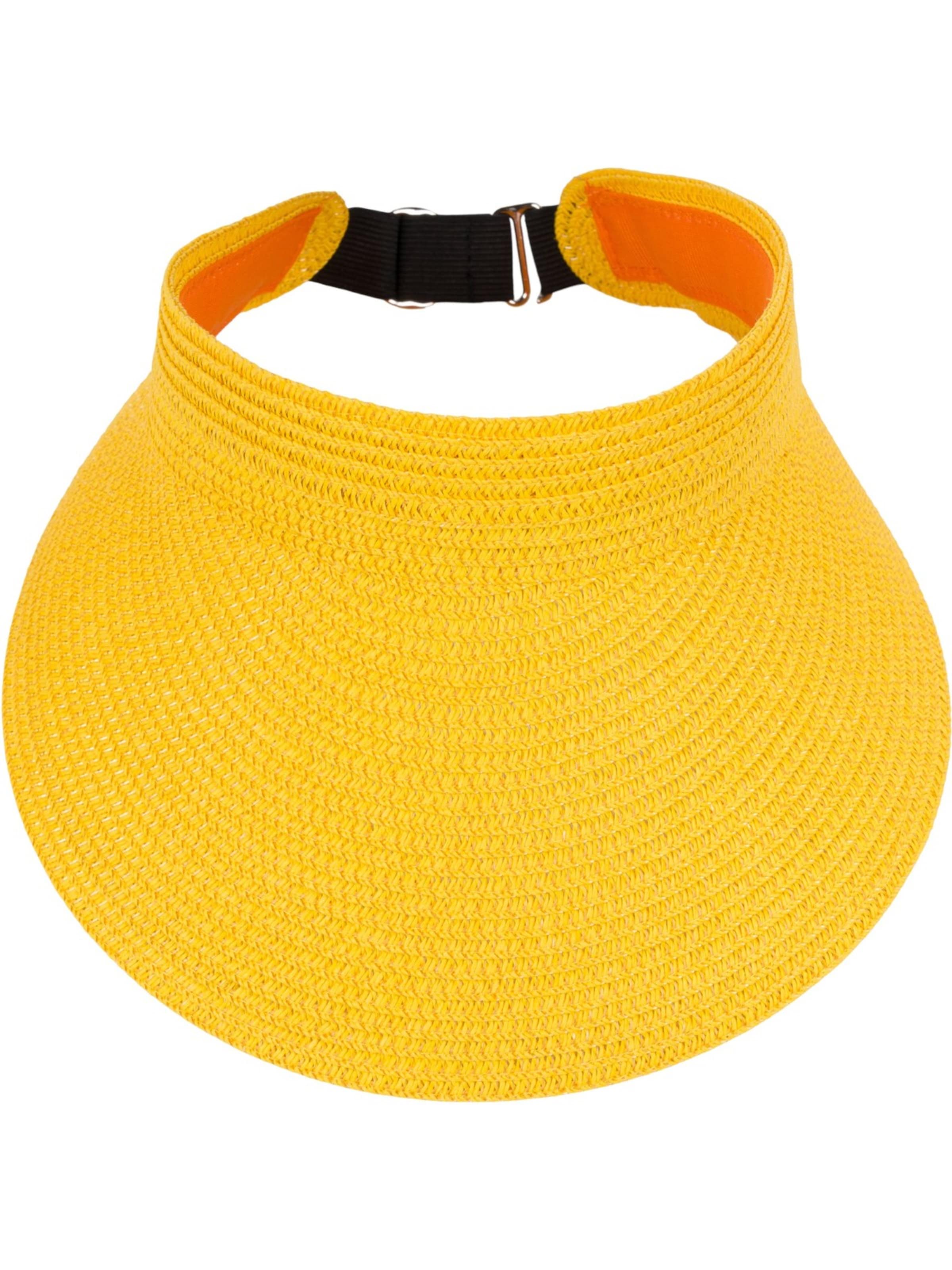 styleBREAKER Cap 'Papierstroh Visor Cap Einfarbig' in Yellow: front