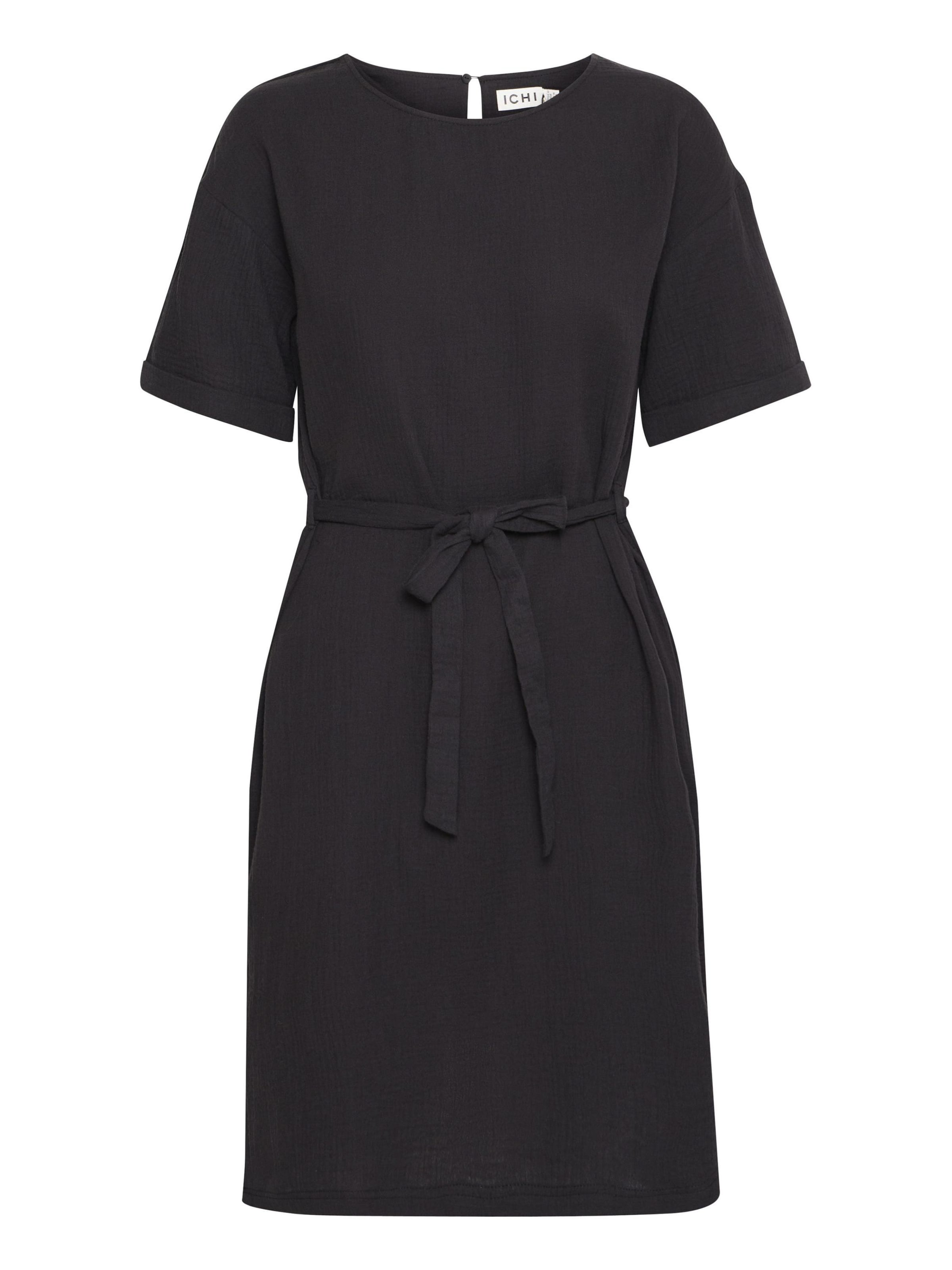 ICHI Jurk 'MIKA' in Zwart: voorkant