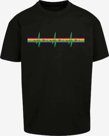 T-Shirt 'Pink Floyd Prisma Heartbeat Rock Band Album DSOTM' F4NT4STIC en noir : devant
