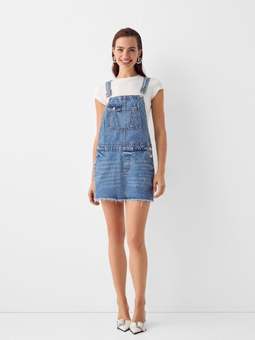 Bershka Dungaree skirt in Blue