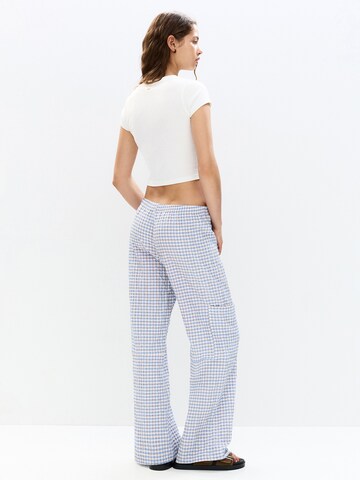 Pull&Bear Wide leg Trousers in Blue